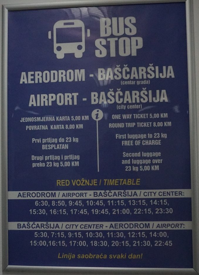 saraybosna havaalani sehir merkezi ulasim